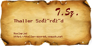 Thaller Szórád névjegykártya
